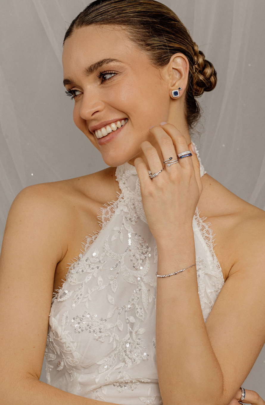 Twisted Diamonds & Sapphire Ring
