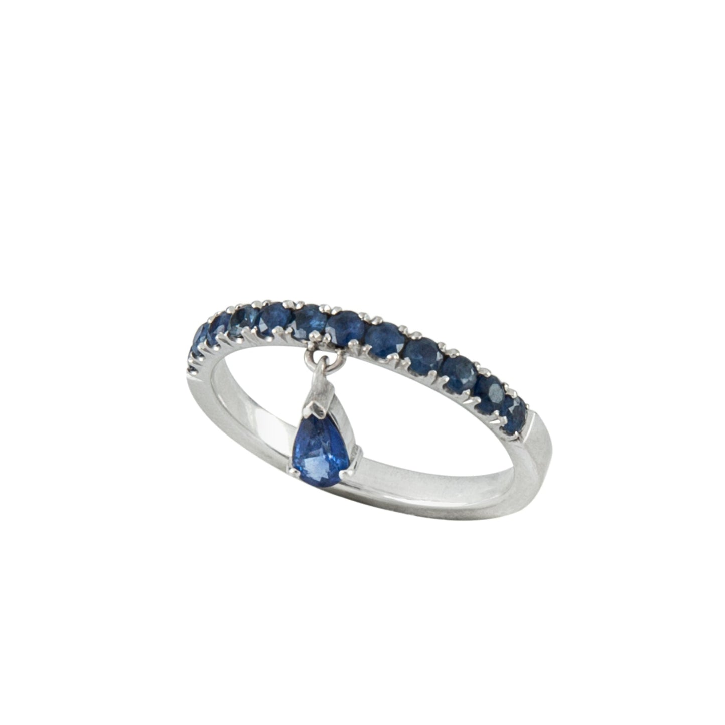Floating Sapphire Pear Ring