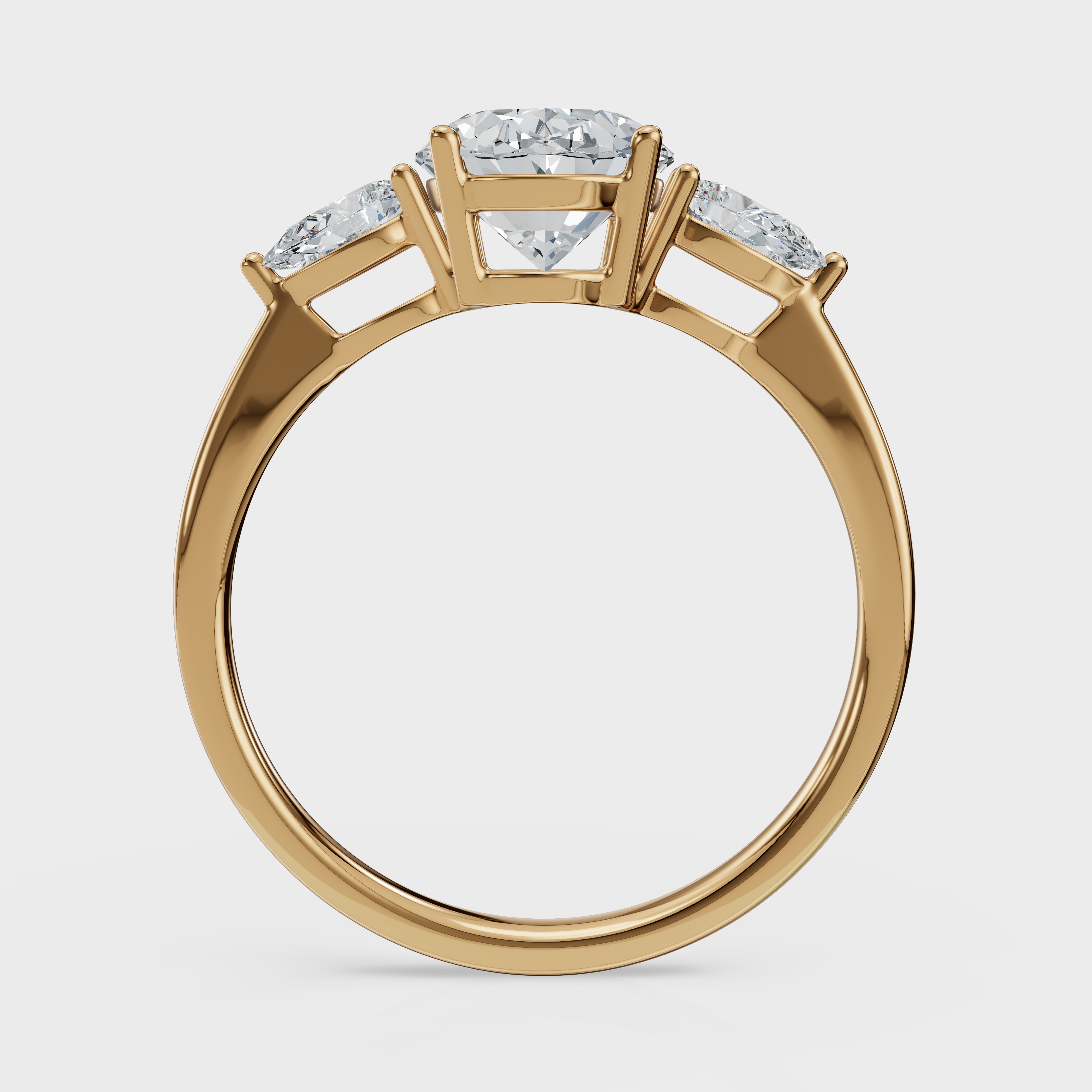 Oval Cut with Pear Side Stones Ring – Diamonds