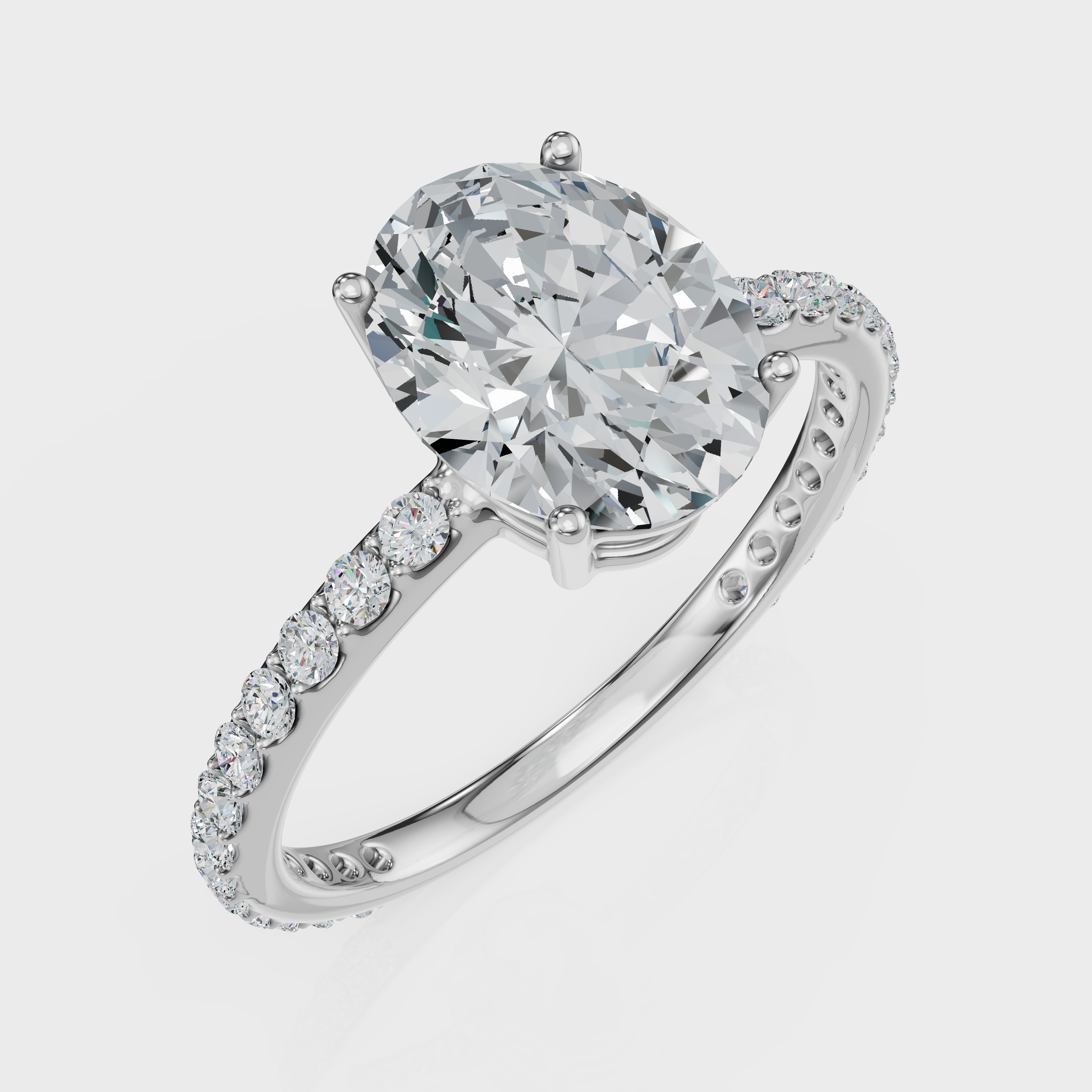 Oval Cut Halo Ring – Diamonds
