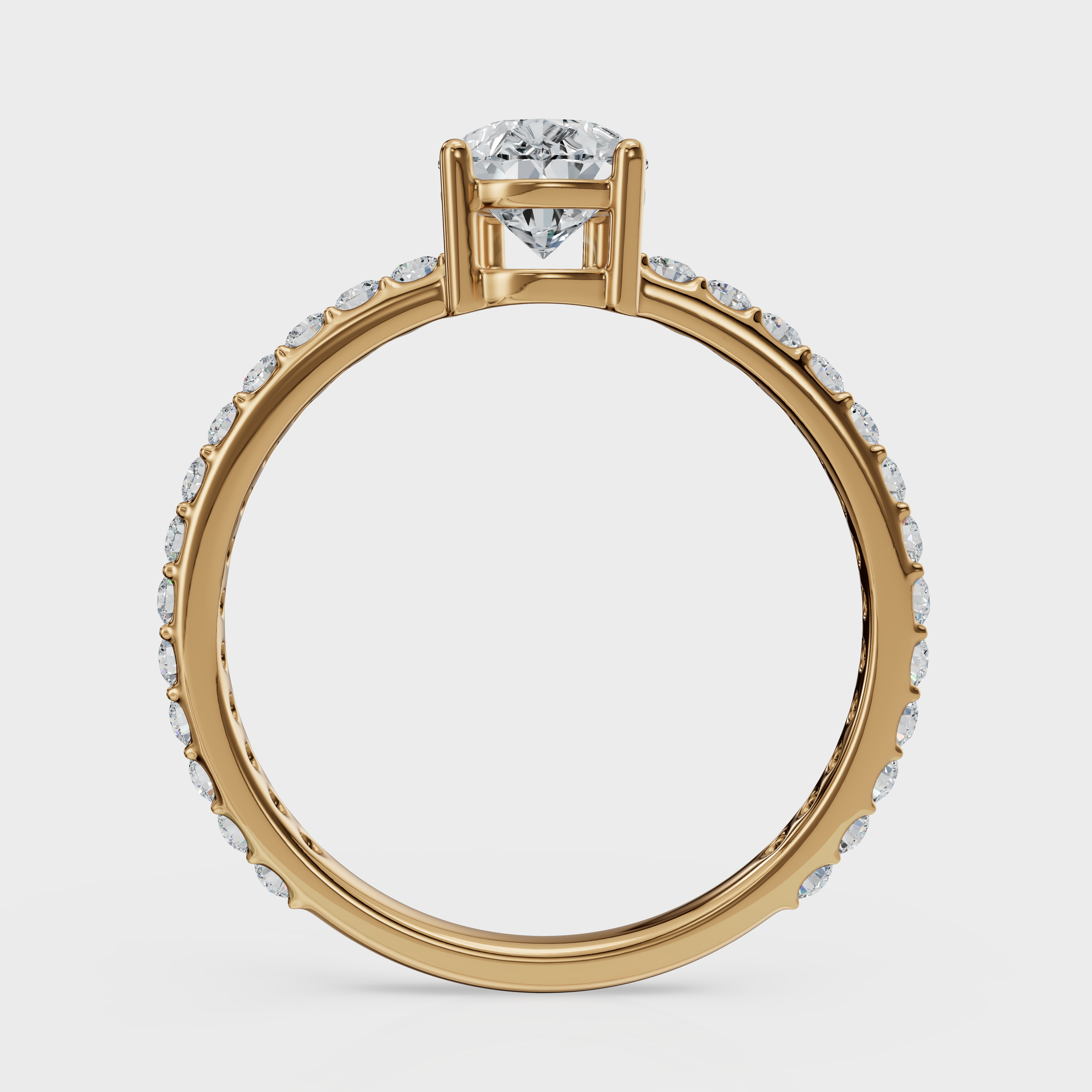 Pear Cut with Pavé Band Ring– Diamonds