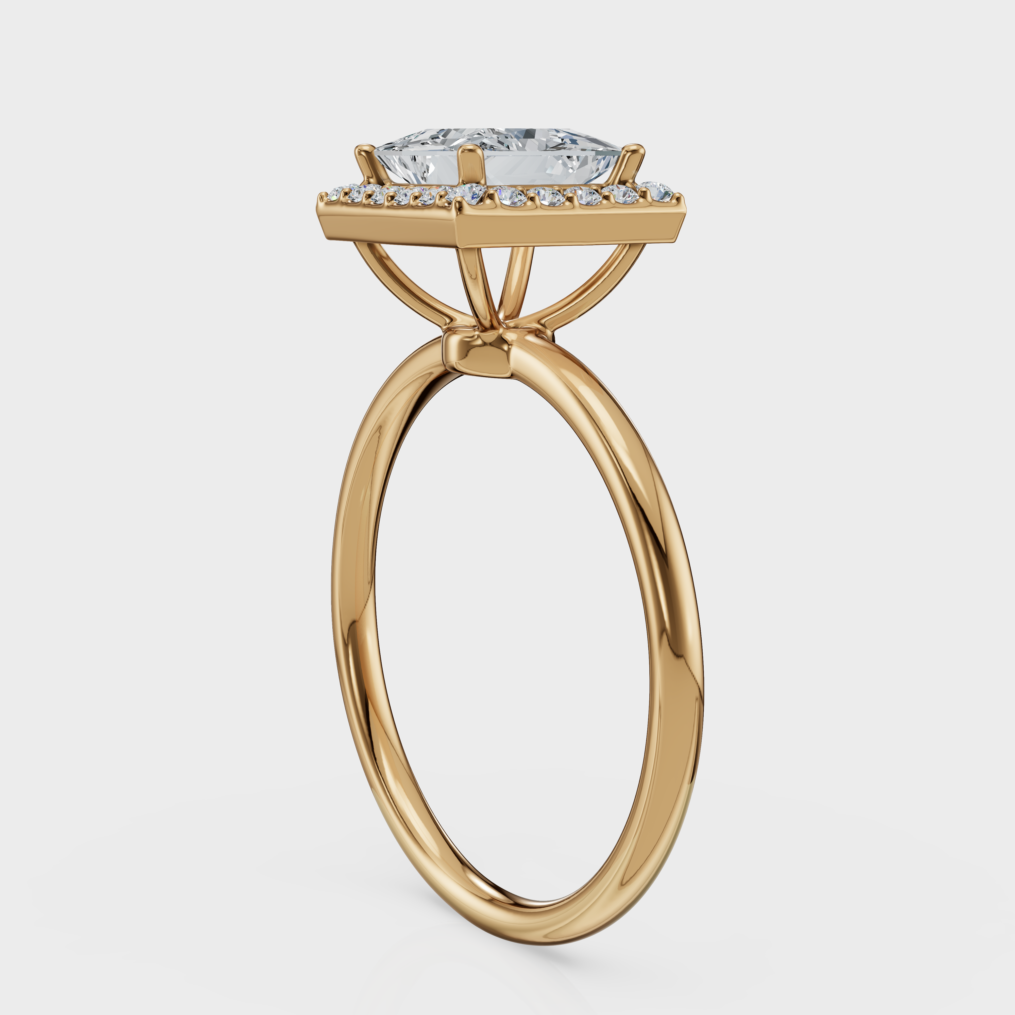 Princess Cut Halo Ring– Diamonds