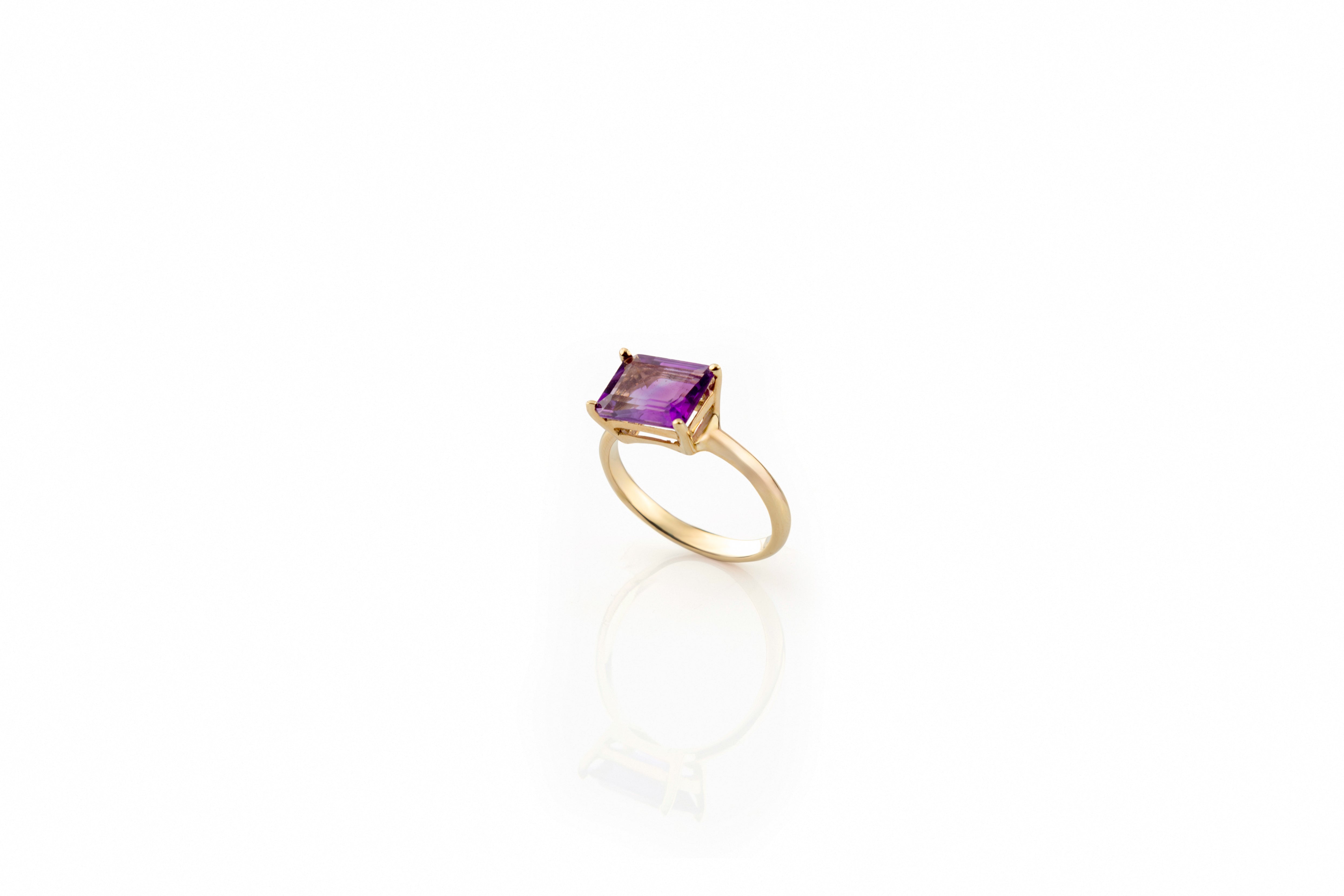 Square Amethyst Ring