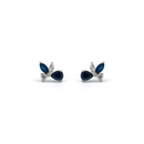 Sapphire & Diamond Half Flower Earrings