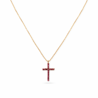 Necklace Cross - Rubies