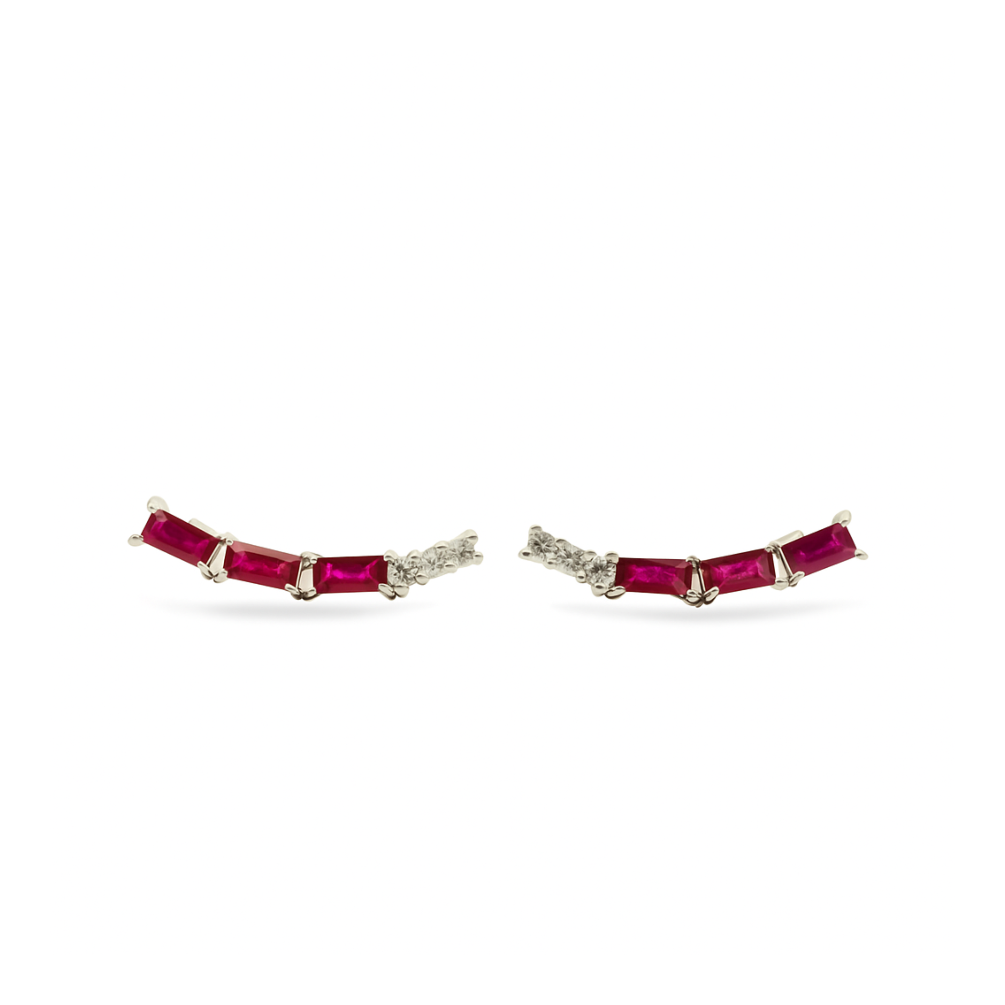 Round and Baguette Climbers – Rubies & Diamonds
