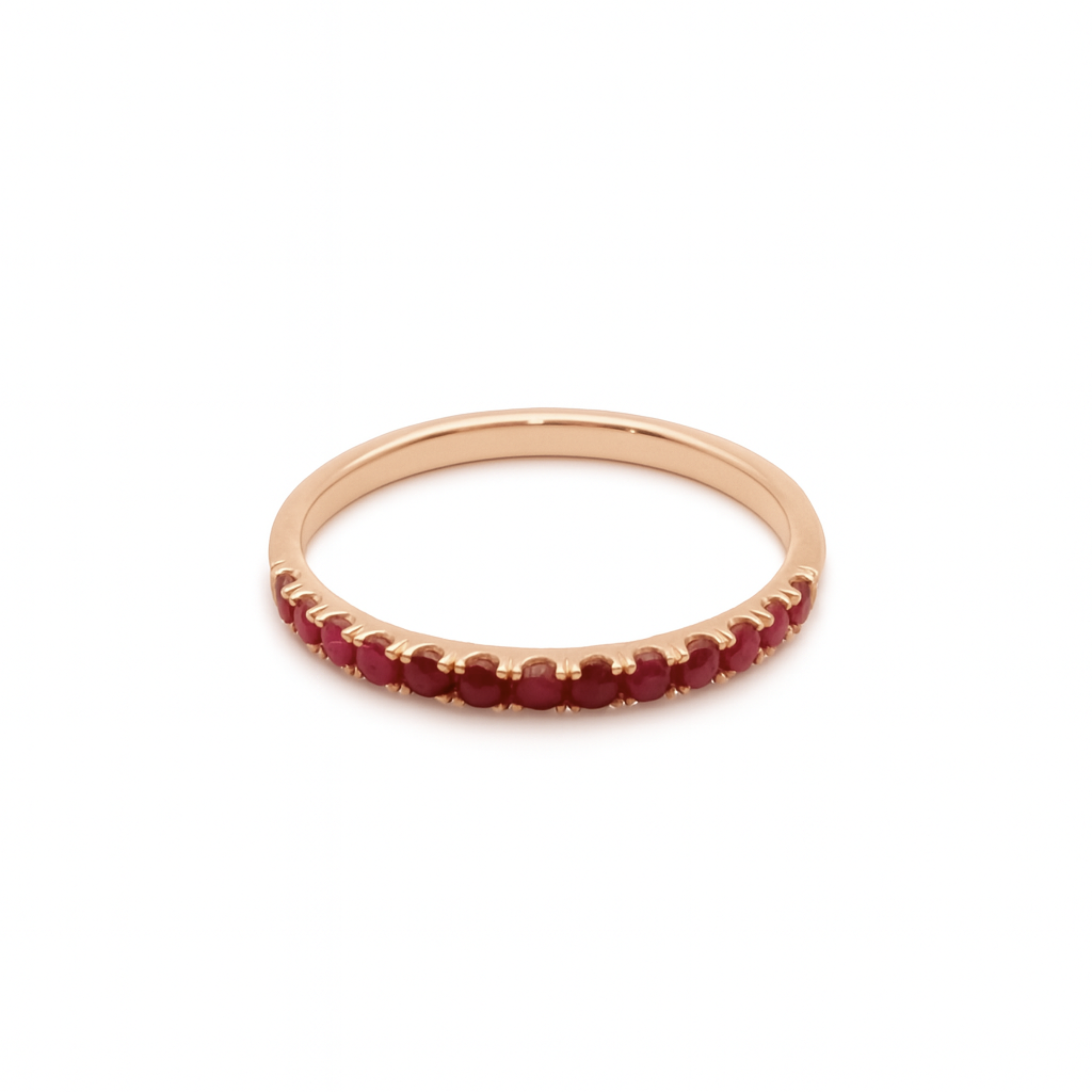 French Pavé Band – Rubies