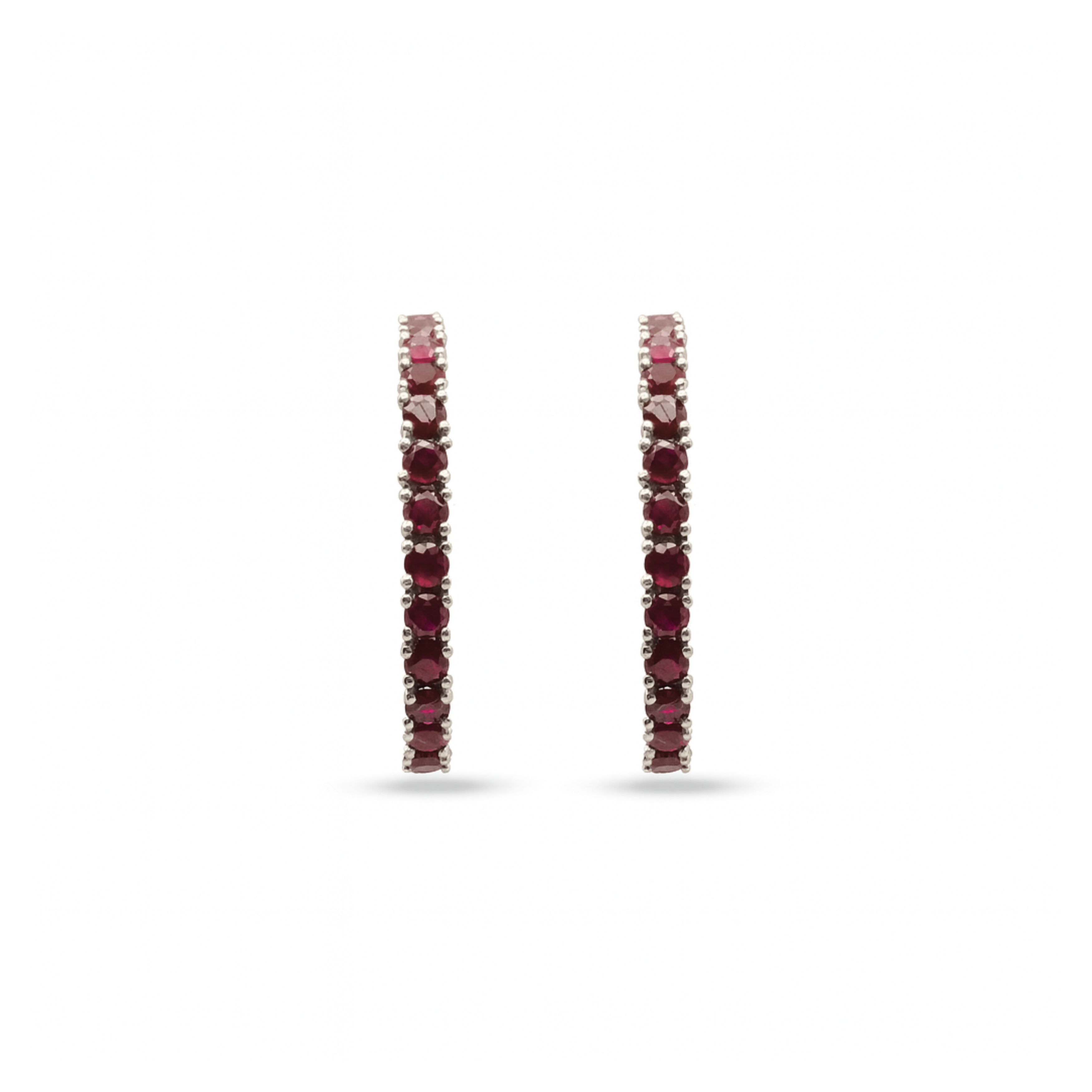 Large Pavé Hoops – Rubies