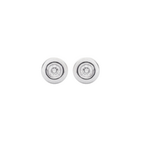 Bezel Round Studs –  Diamonds in White Gold