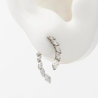 Curved Marquise Lab-Grown Diamond Earrings