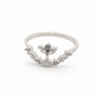 Lotus Flower Ring –  Marquise Diamonds