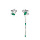 Marquise Leaf Studs with Hanging Chain – Emeralds & Diamonds