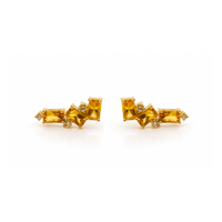Emerald-Cut and Round Climber Earrings – Yellow Sapphires & Diamonds