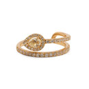 Yellow Pear Diamond Double Band Ring