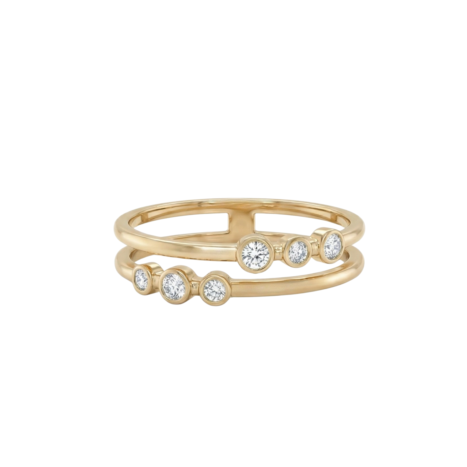Double Row Bezel Diamond Ring