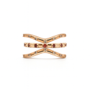 Diamond & Ruby Stackable Triple Ring Set