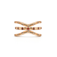 Diamond & Ruby Stackable Triple Ring Set