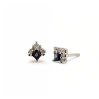 Half Halo Mini Studs – Sapphires & Diamonds