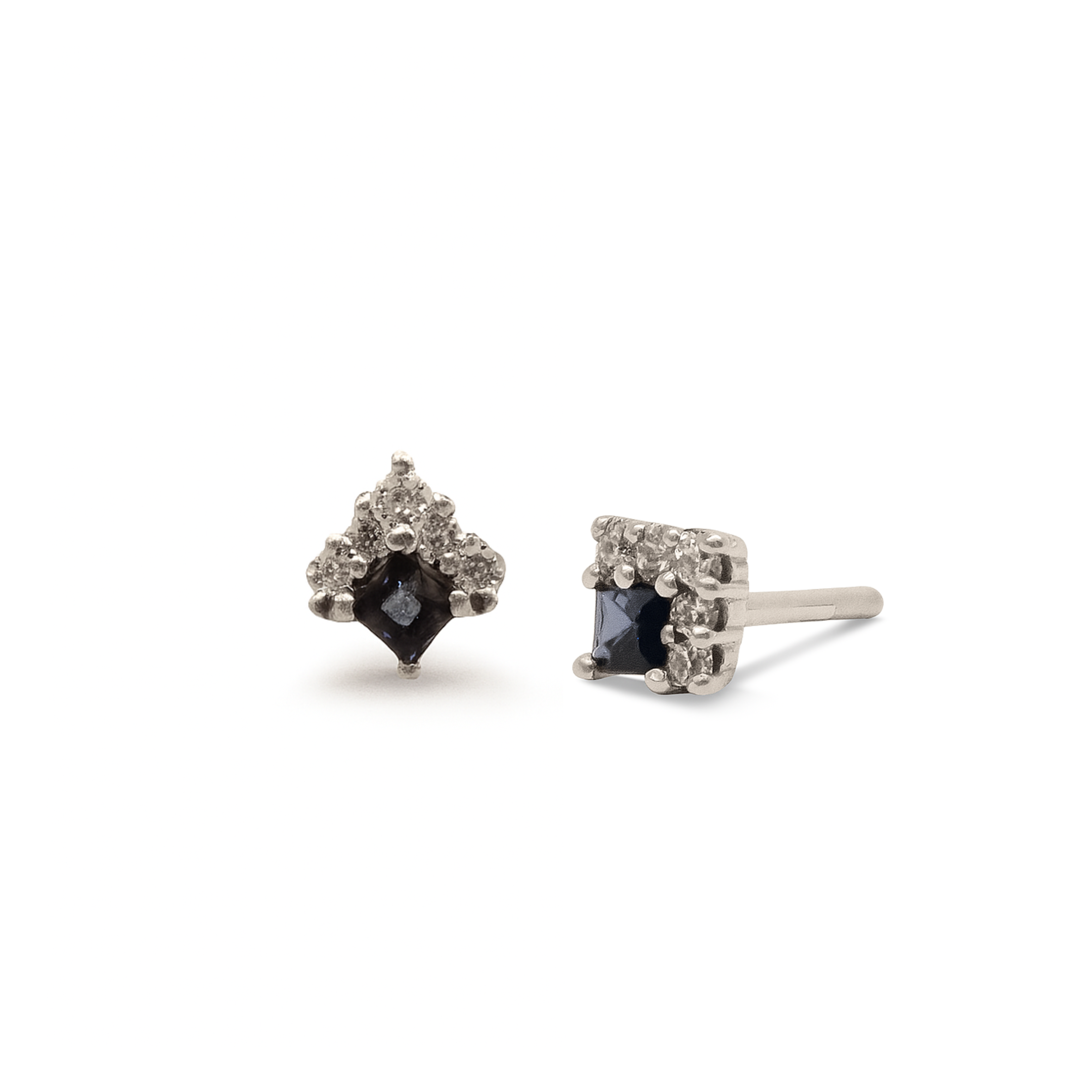 Half Halo Mini Studs – Sapphires & Diamonds
