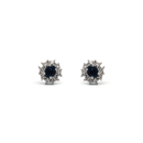 Oval Sapphire & Diamond Marquise Halo Studs