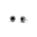 Oval Sapphire & Diamond Marquise Halo Studs