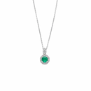 Emerald & Diamond Hexagonal Charm Necklace