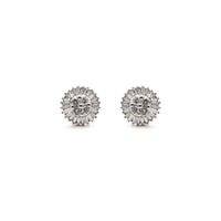 Round Illusion Baguette Diamond Studs