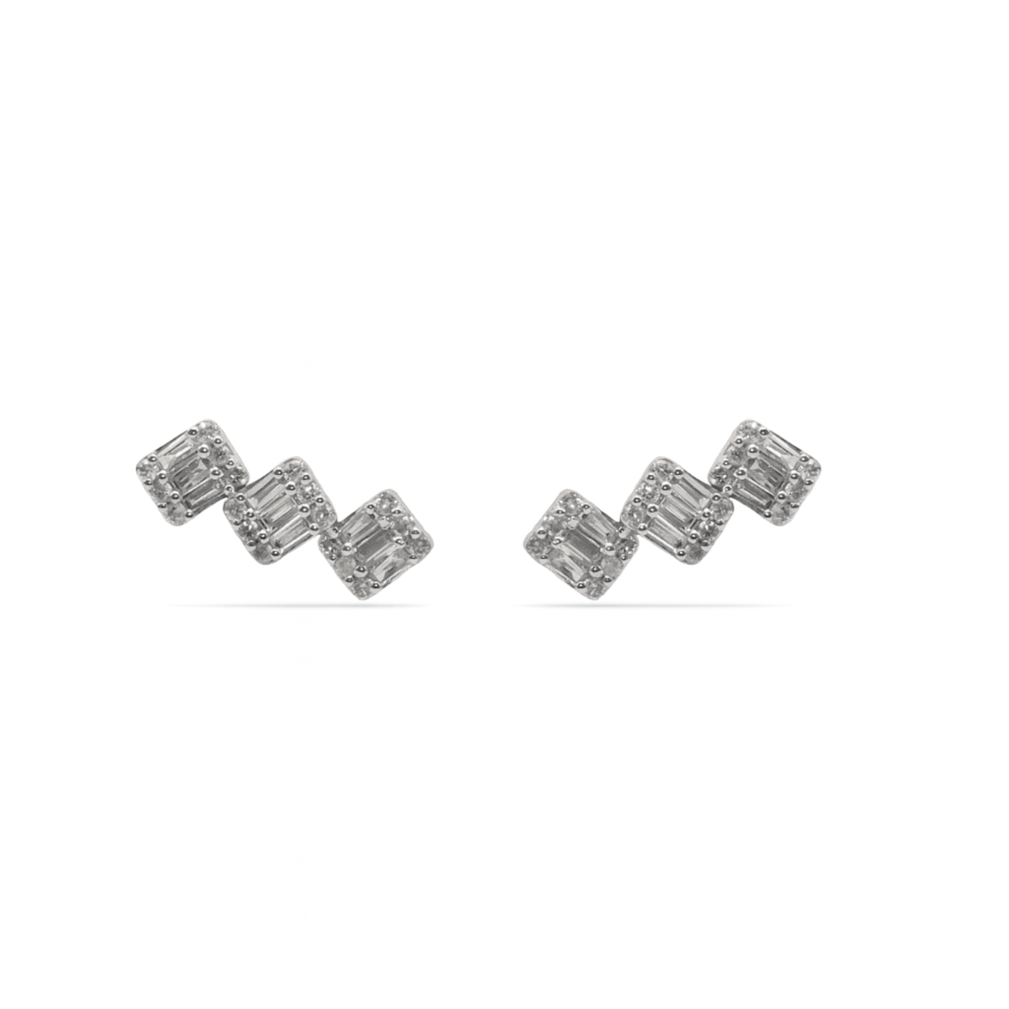 Illusion Emerald-Cut Diamond Climbers