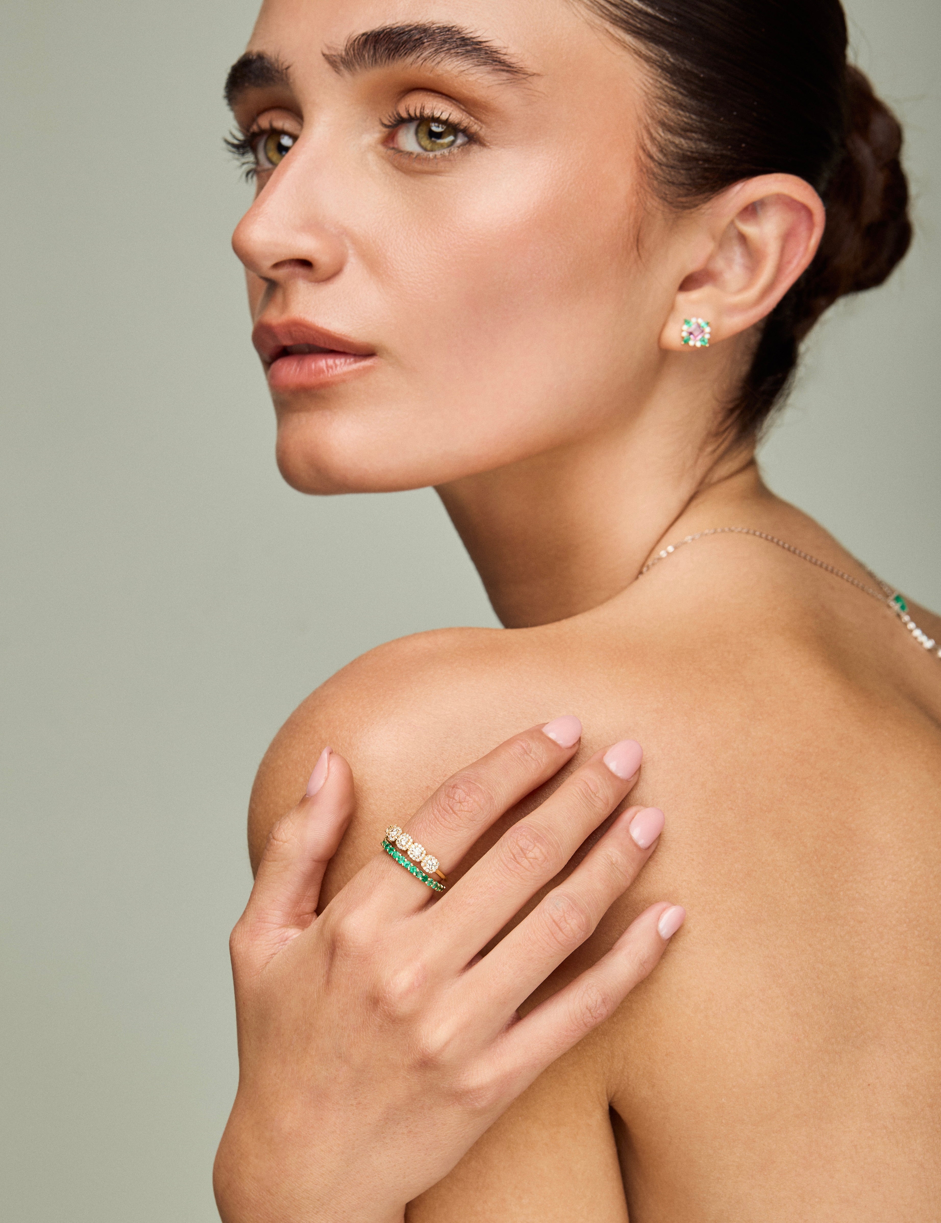 Yellow Diamond with White Diamond Halo Band