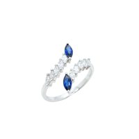 Open Marquise Diamond & Sapphire Ring