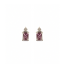 Emerald - Cut Studs with Round Sparkle – Pink Sapphires & Diamonds
