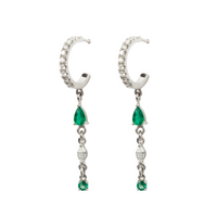 Hanging Hoops – Diamonds & Emeralds