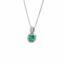 Emerald & Diamond Hexagonal Charm Necklace