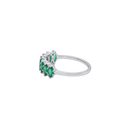 Ten Marquise Emerald  & Round Diamond Band