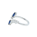 Open Marquise Diamond & Sapphire Ring