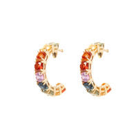 Rainbow Sapphire Hoops