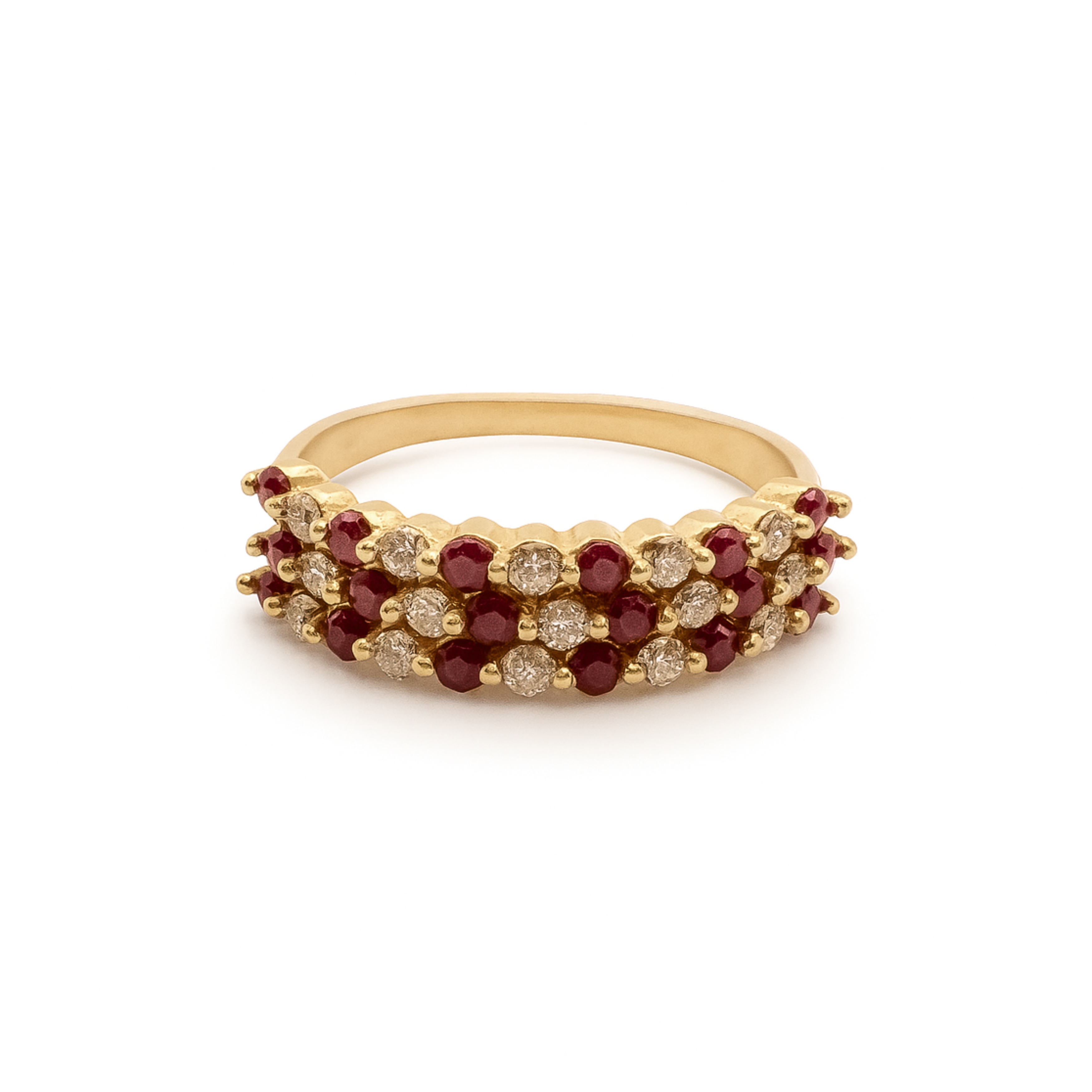 Triple Ring – Rubies & Diamonds