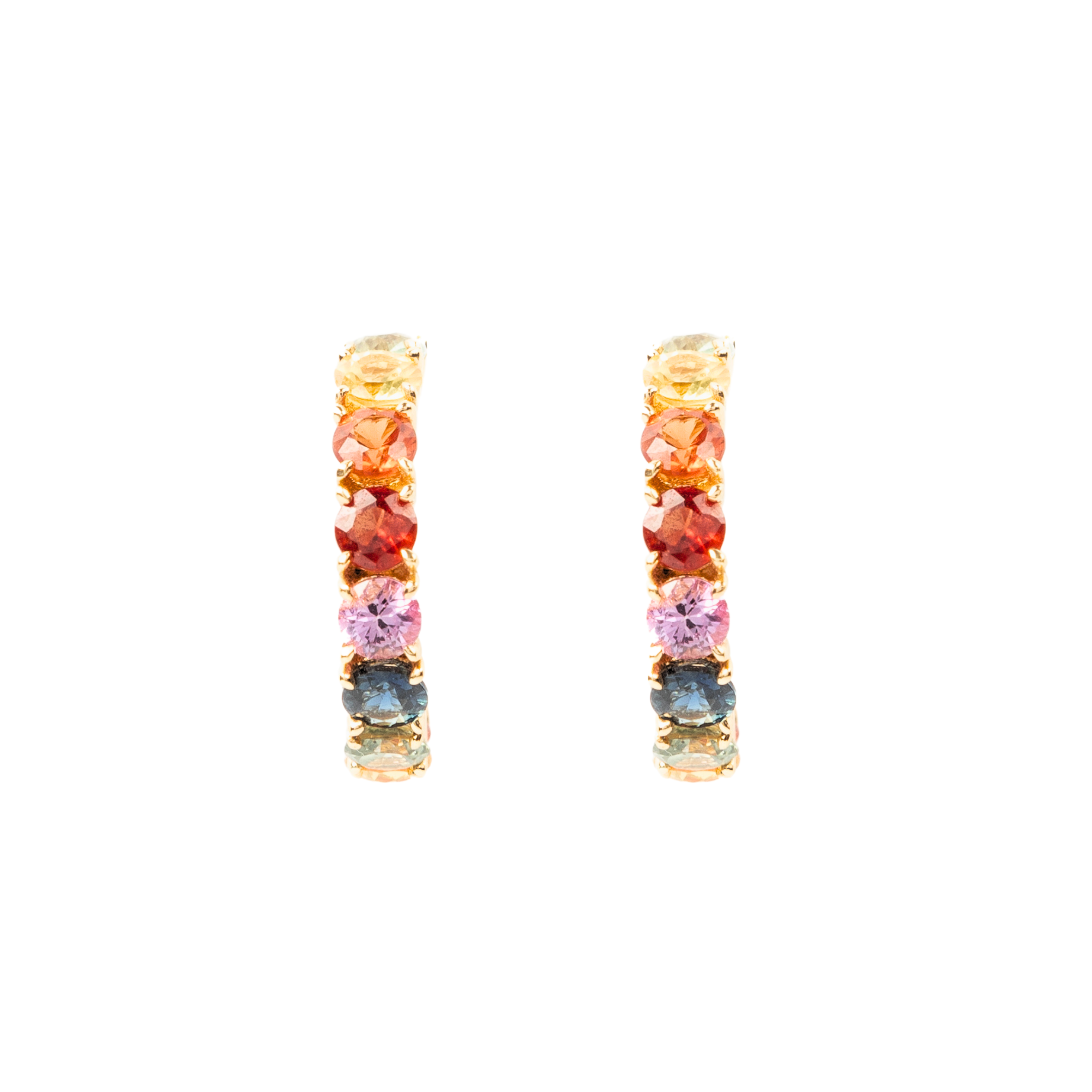 Rainbow Sapphire Hoops