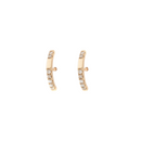Mini Curved Earrings –  Diamonds and Yellow Gold