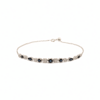 Tennis & Chain Bracelet – Blue Sapphires & Diamonds