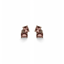 Double Emerald - Cut Studs - Pink Sapphires & Diamonds