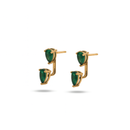 Emerald Pear Studs With Pear Jackets
