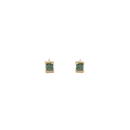 Mini Princess Cut Studs – Green Sapphires