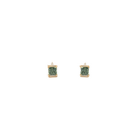 Mini Princess Cut Studs – Green Sapphires