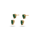 Emerald Pear Studs With Pear Jackets