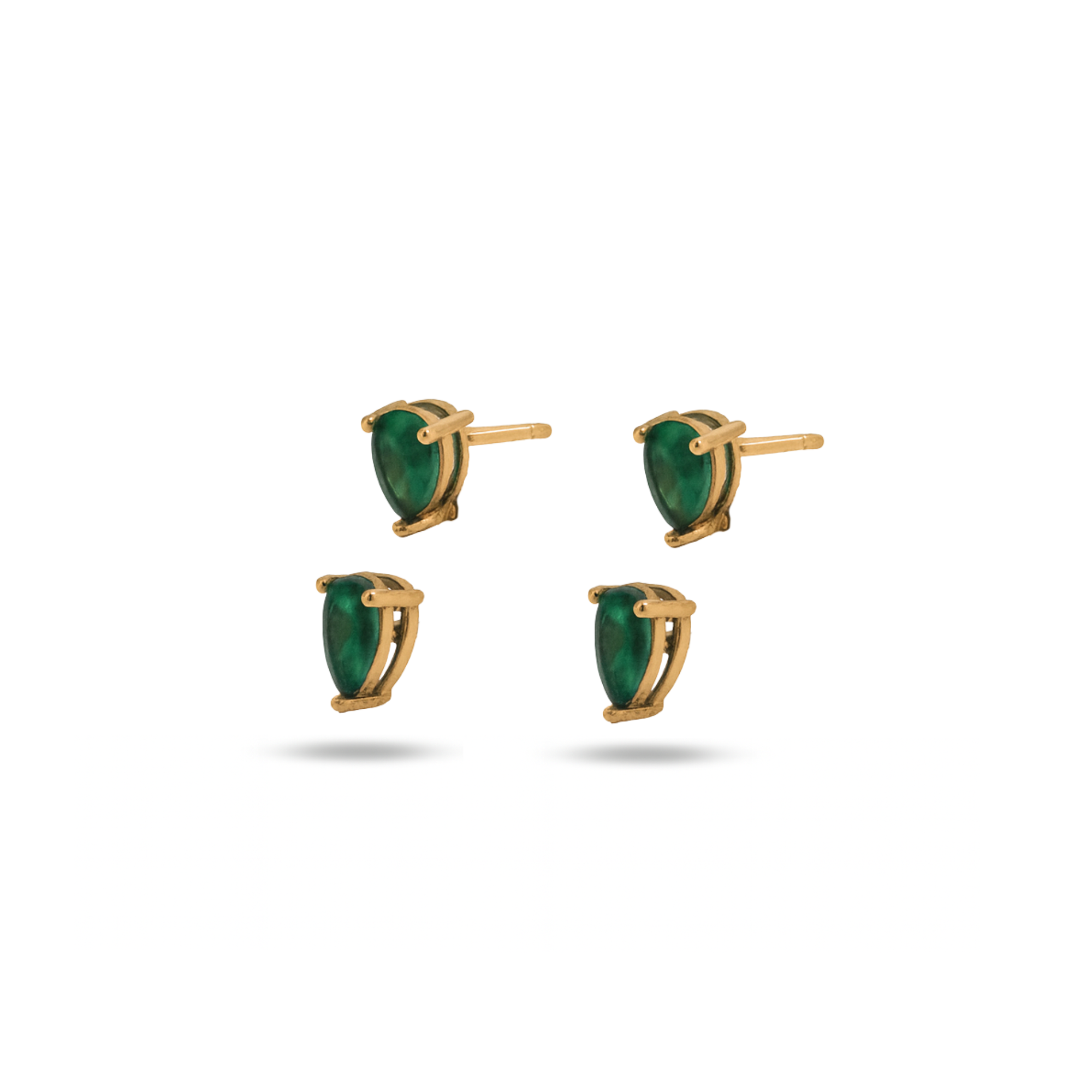 Emerald Pear Studs With Pear Jackets