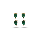 Emerald Pear Studs With Pear Jackets