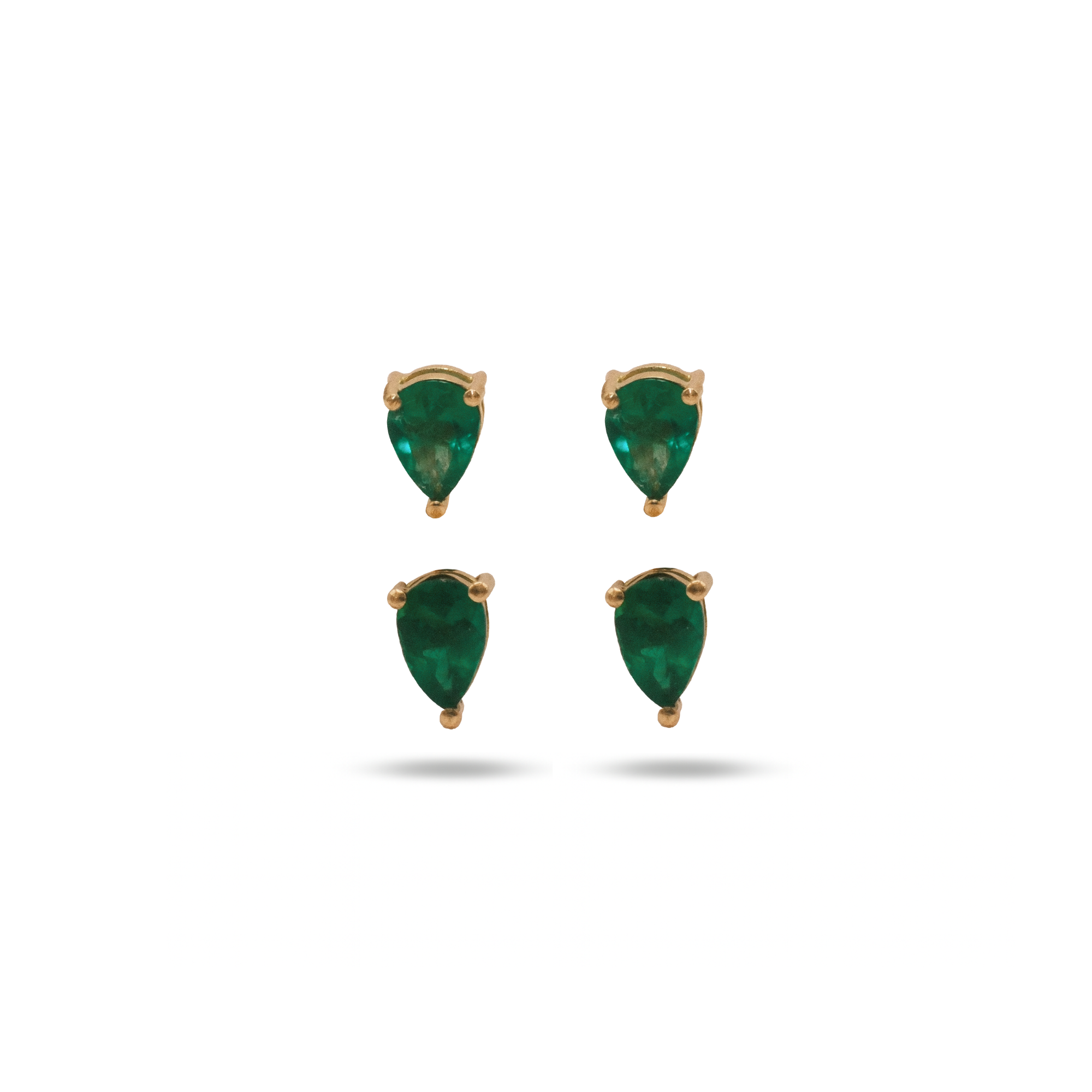 Emerald Pear Studs With Pear Jackets