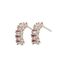 Baguette Hoops – Diamond Baguettes & Pink Sapphires