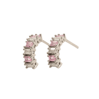 Baguette Hoops – Diamond Baguettes & Pink Sapphires